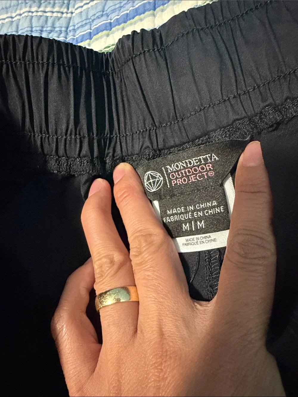 Mondetta Black Athletic Shorts with Integrated Web Belt